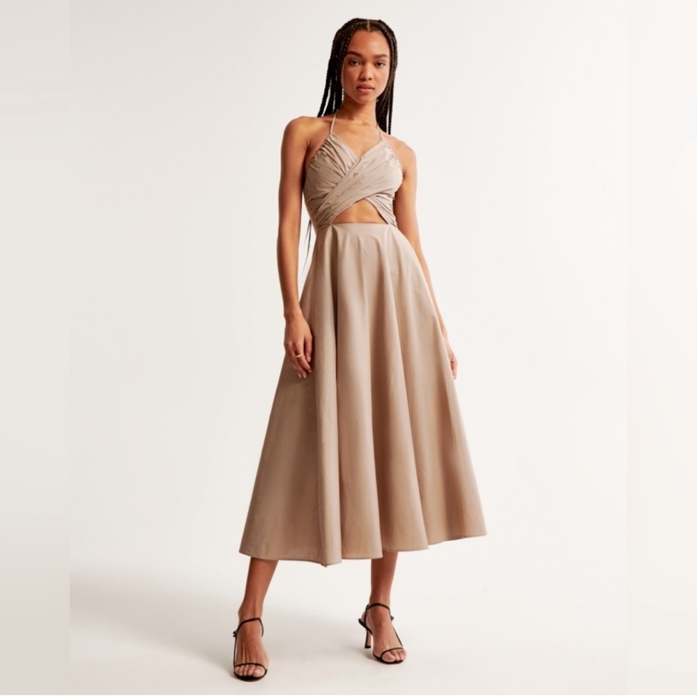 Abercrombie & Fitch crossover bodice midi dress
